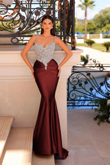 Mermaid Long Prom Dress with Beading and Pleated