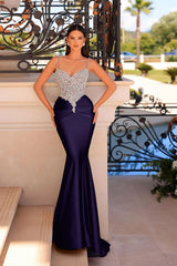 Mermaid Long Prom Dress with Beading and Pleated