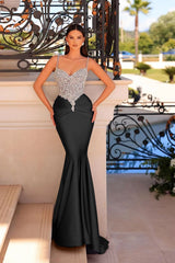 Mermaid Long Prom Dress with Beading and Pleated