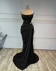 Mermaid Long Prom Dress with Pleated Sequins