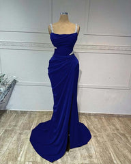 Mermaid Long Prom Dress with Pleated Sequins