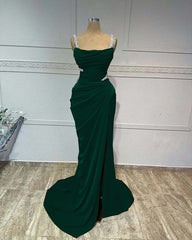 Mermaid Long Prom Dress with Pleated Sequins