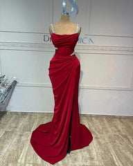 Mermaid Long Prom Dress with Pleated Sequins