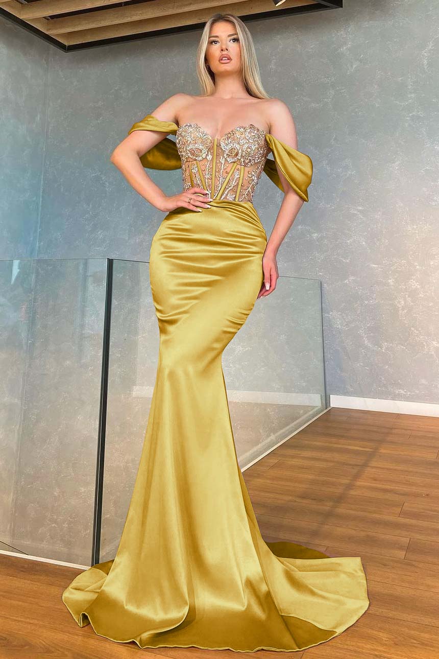 Stunning Pink Off the Shoulder Mermaid Long Prom Dress with Appliques