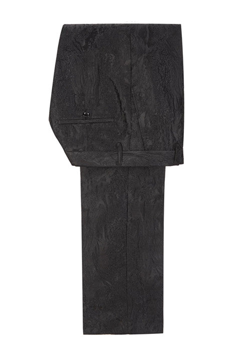 Stylish Black Double-Breasted Wedding Suit with Peaked Lapel for Groom