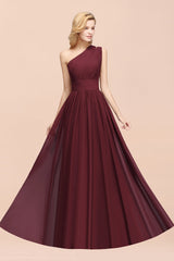 Stylish One-shoulder Sleeveless Long Junior Bridesmaid Dresses Affordable-Babyonlines