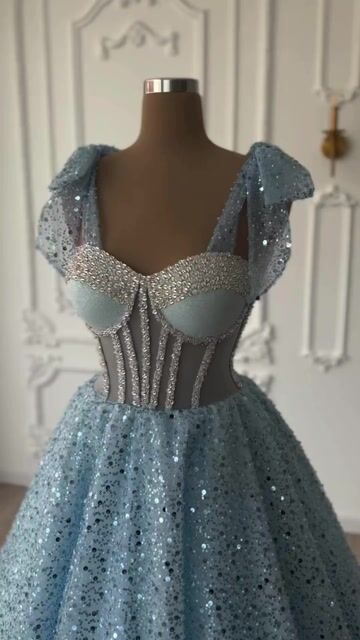 Sweetheart A-Line Ball Gown Long Prom Dress with Sequins