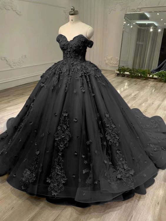 Tulle Off the Shoulder Long Prom Dress with Appliques