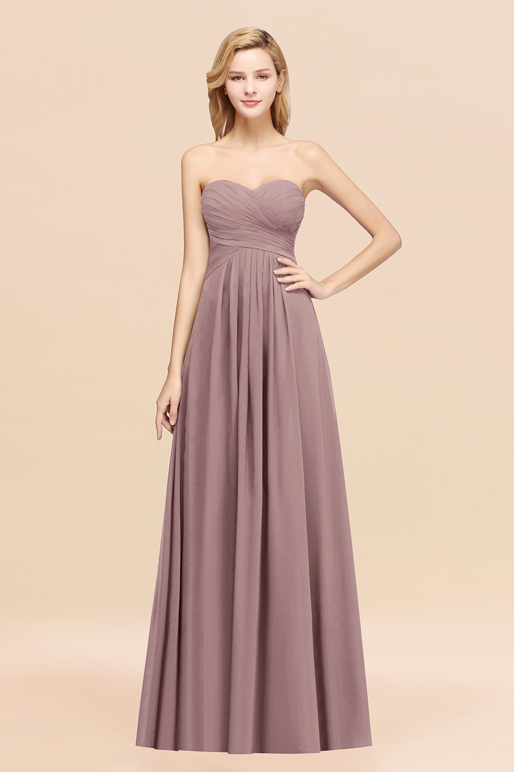 Vintage Sweetheart Long Grape Affordable Bridesmaid Dresses Online-Babyonlines