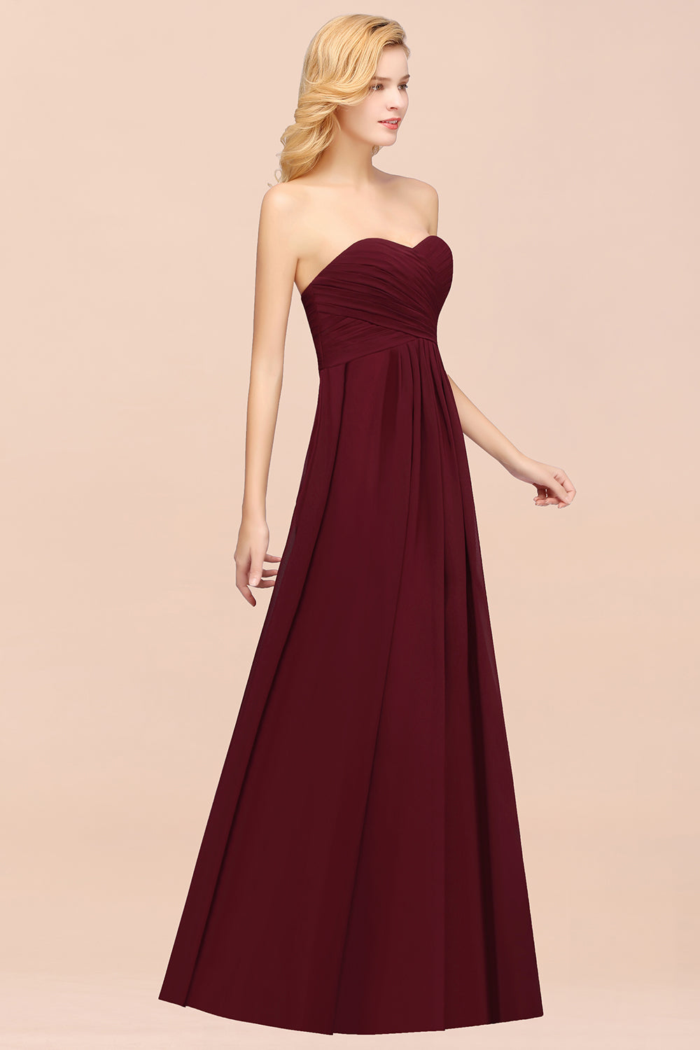Vintage Sweetheart Long Grape Affordable Bridesmaid Dresses Online-Babyonlines