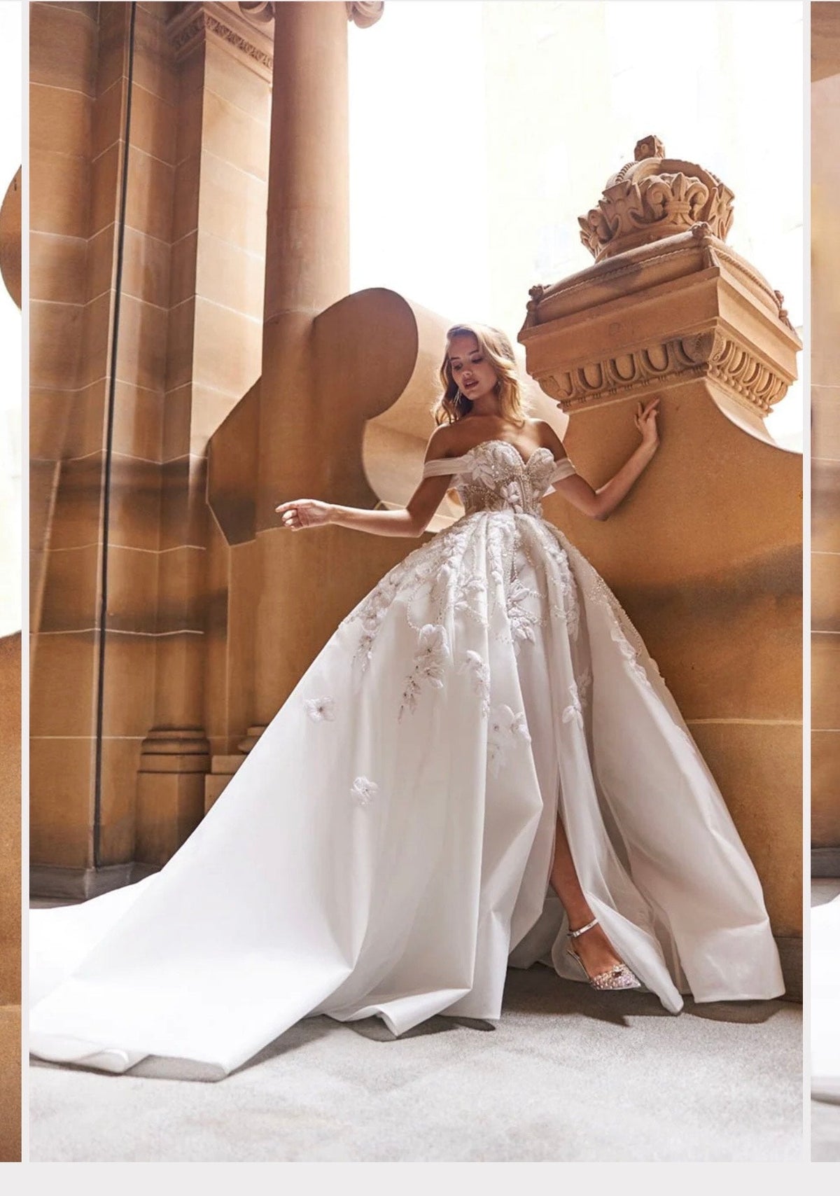 White A-Line Beaded Appliques Long Wedding Dress with Sequins Babyonlines White A-Line Beaded Appliques Long Wedding Dress with Sequins Babyonlines
