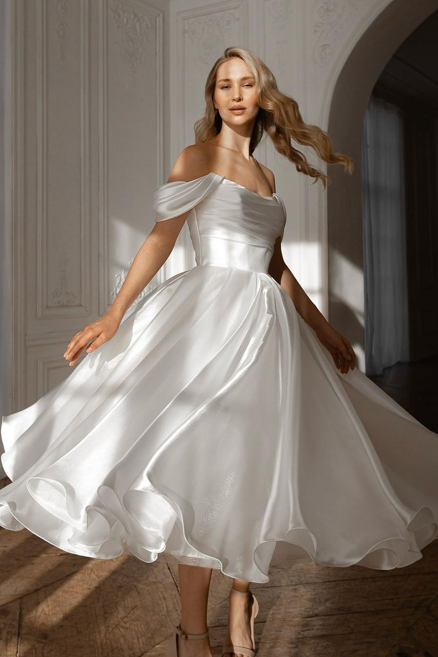 White Off the Shoulder Long Prom Dress with Pleated Details