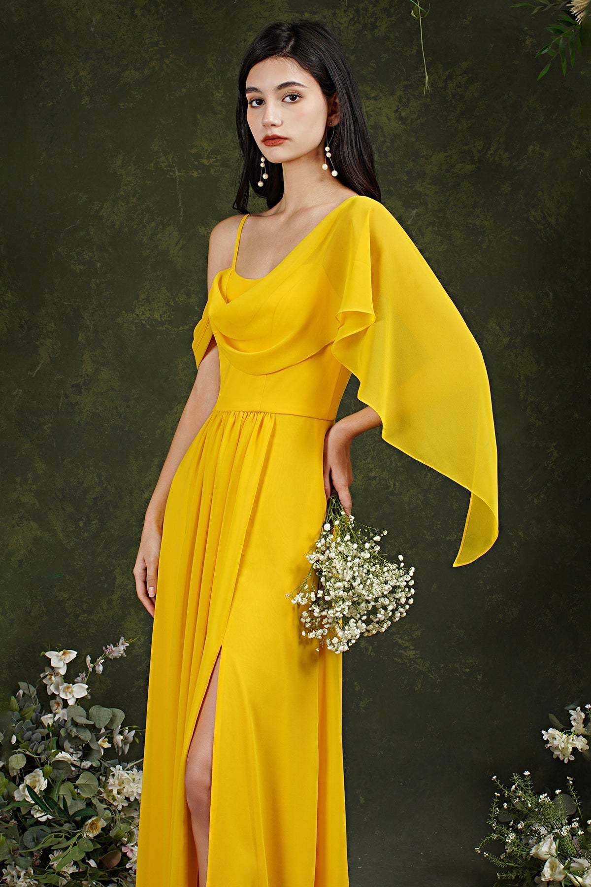 Bridesmaid Dress Side Split Long Chiffon-Babyonlines