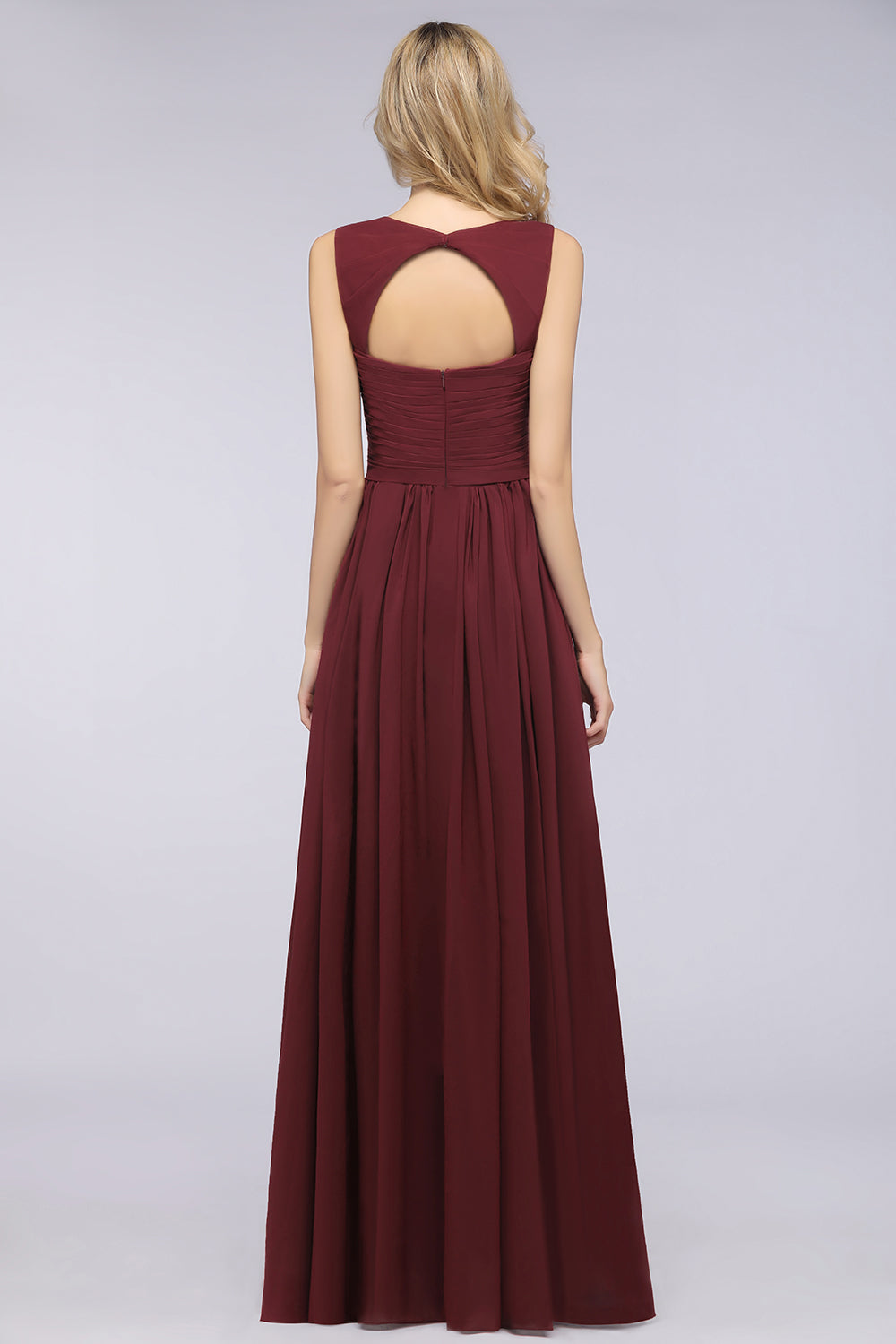 Chic Tiered Sweetheart Cap-Sleeves Bungurdy Bridesmaid Dresses-Babyonlines