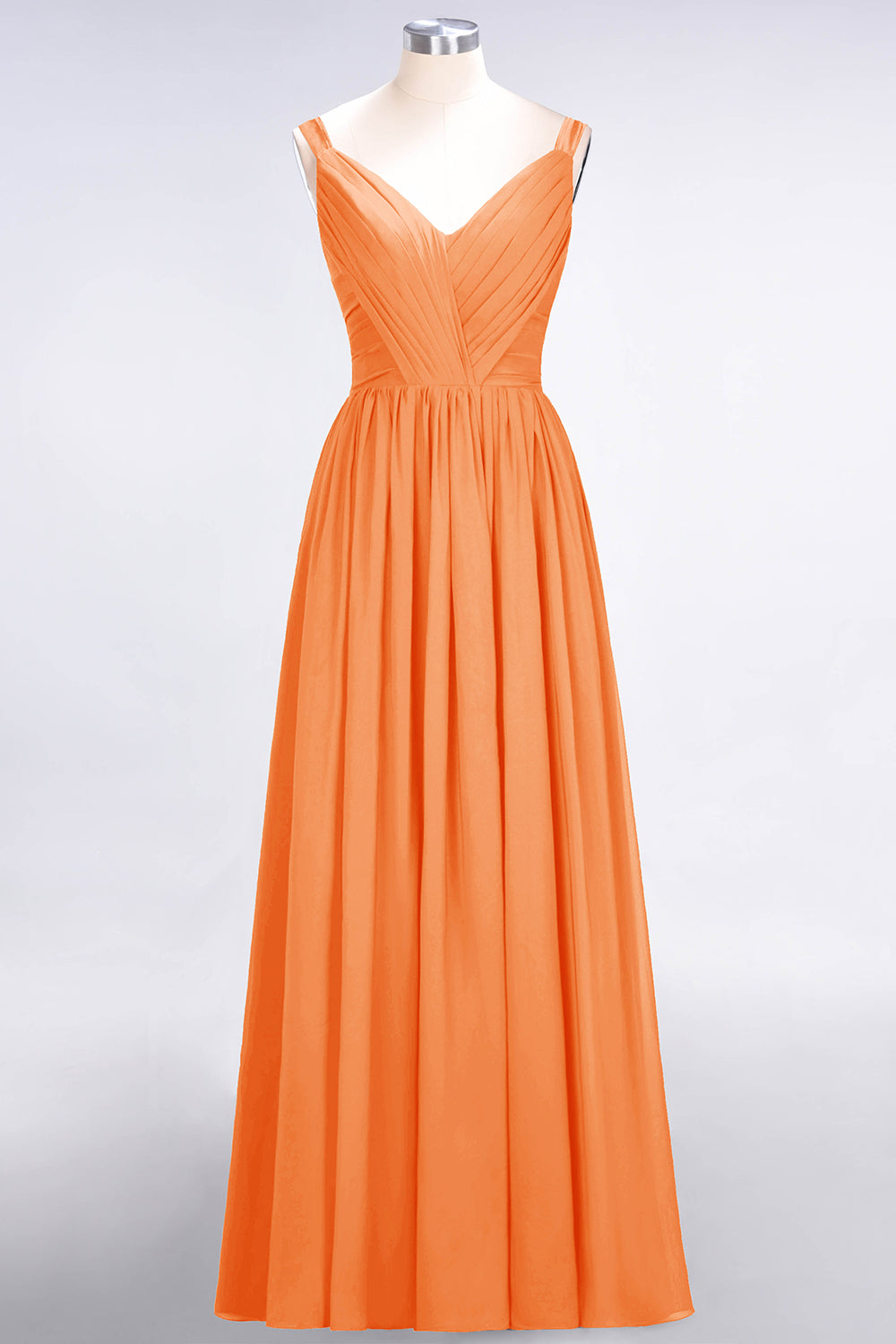 Chic V-Neck Straps Ruffle Burgundy Bridesmaid Dresses with Bow Sash-Babyonlines