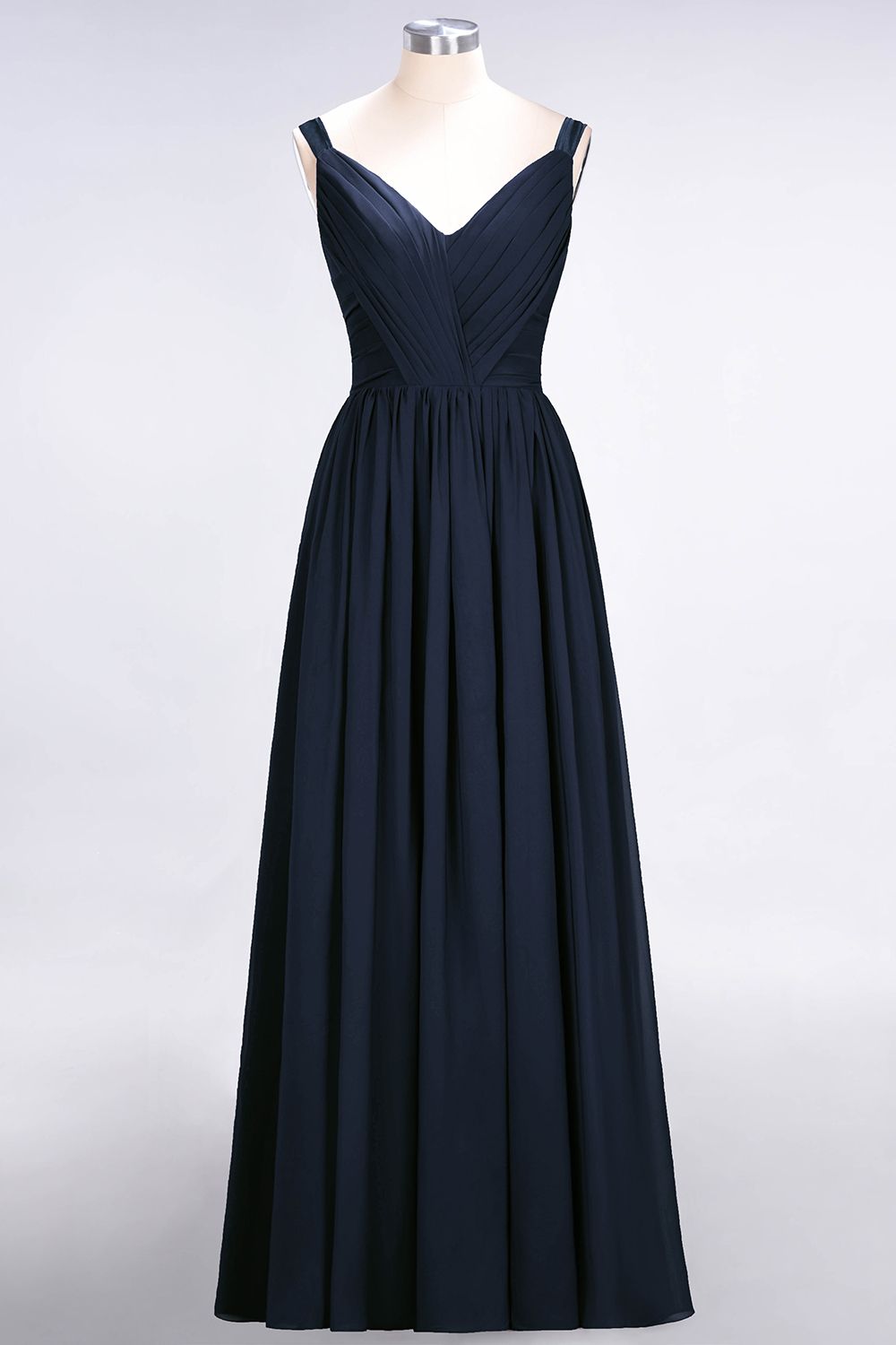 Chic V-Neck Straps Ruffle Burgundy Bridesmaid Dresses with Bow Sash-Babyonlines