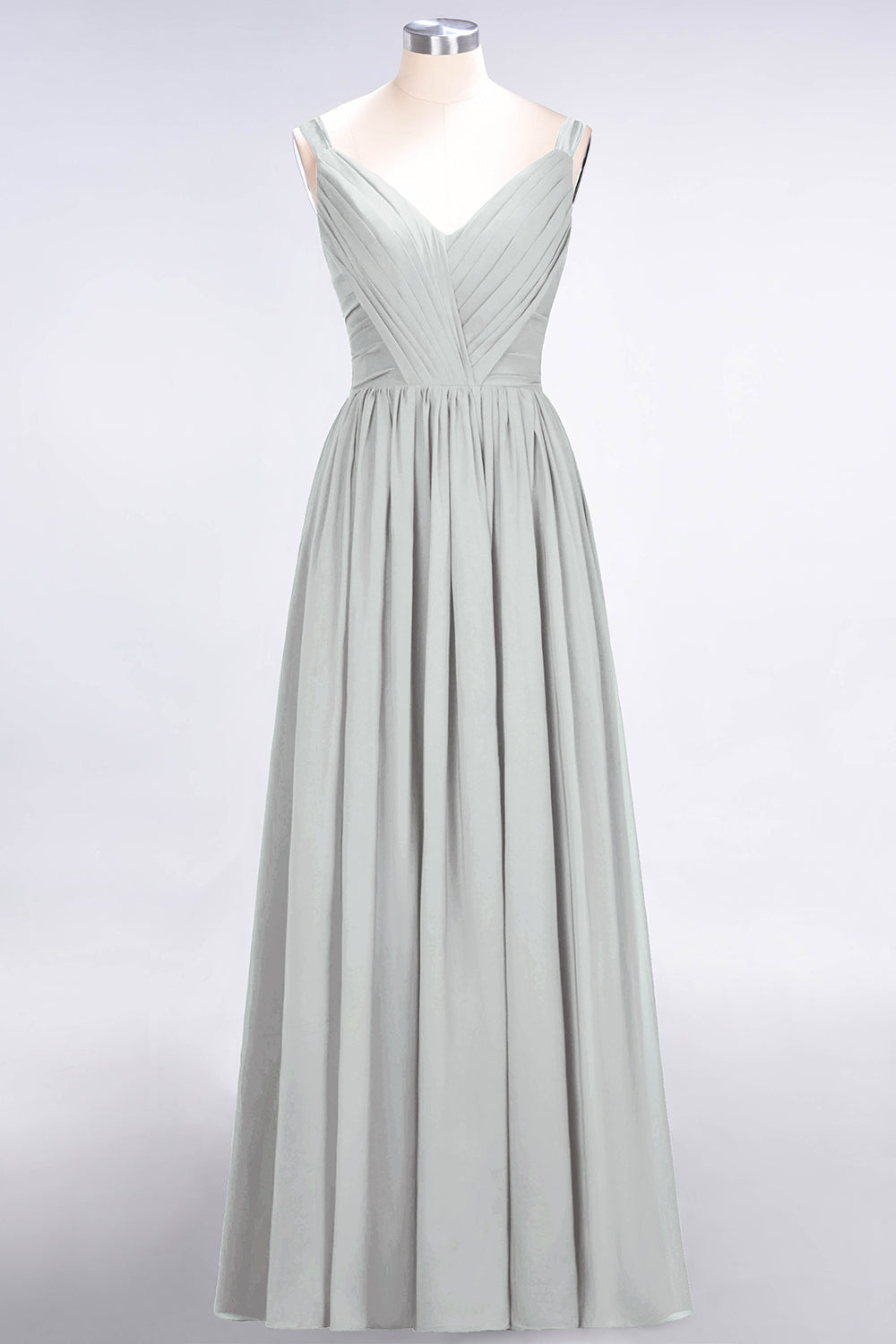 Chic V-Neck Straps Ruffle Burgundy Bridesmaid Dresses with Bow Sash-Babyonlines