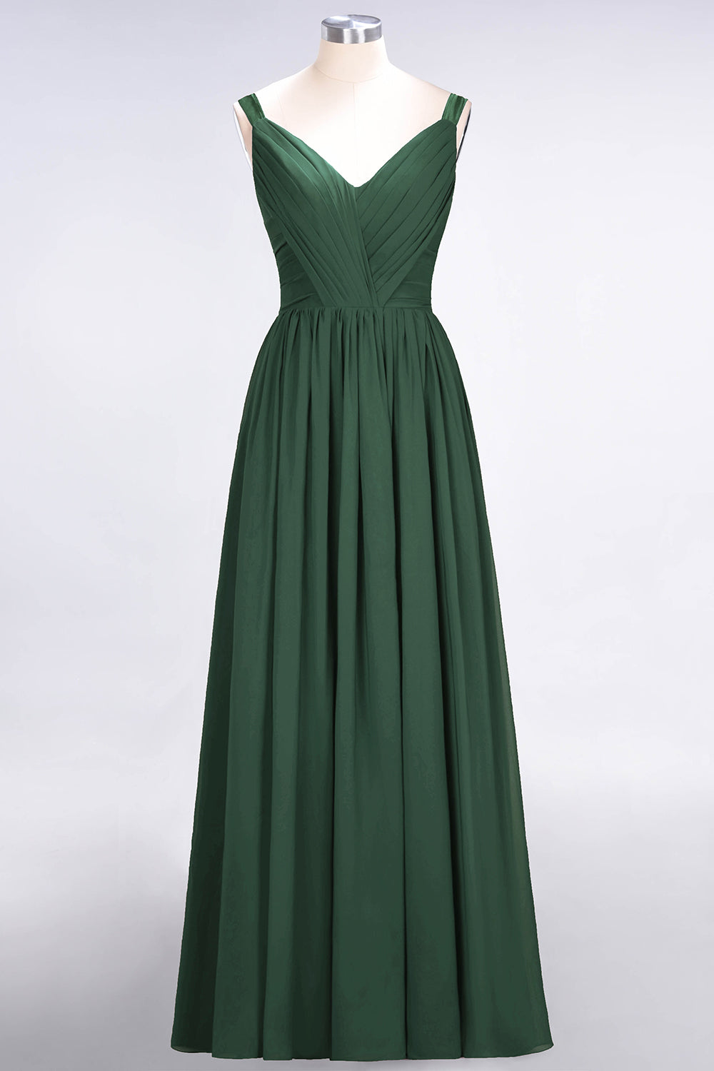 Chic V-Neck Straps Ruffle Burgundy Bridesmaid Dresses with Bow Sash-Babyonlines