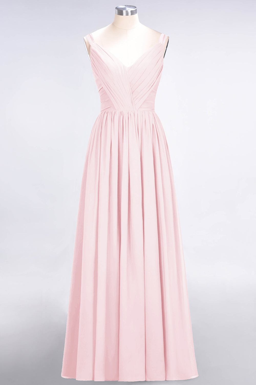 Chic V-Neck Straps Ruffle Burgundy Bridesmaid Dresses with Bow Sash-Babyonlines