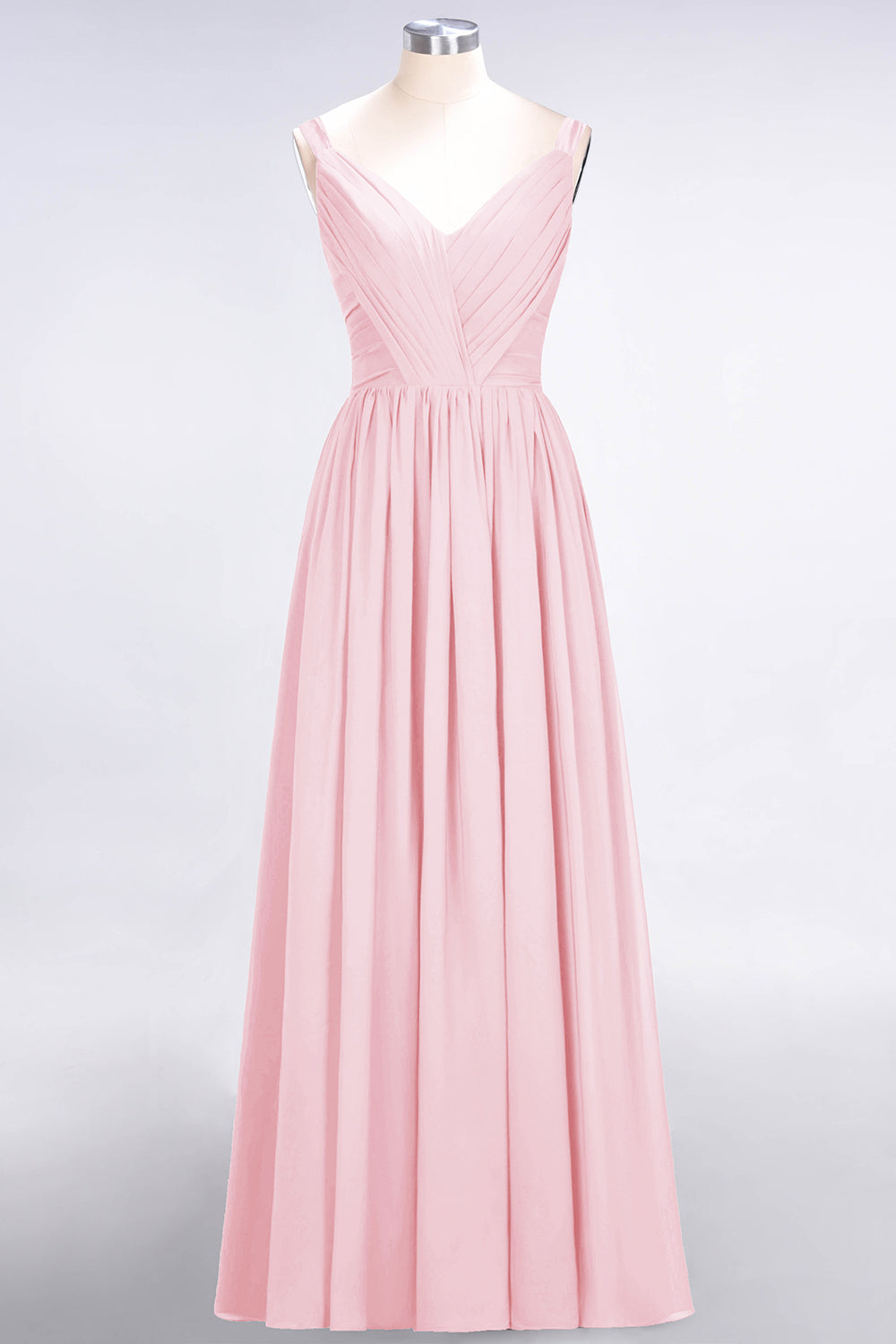 Chic V-Neck Straps Ruffle Burgundy Bridesmaid Dresses with Bow Sash-Babyonlines