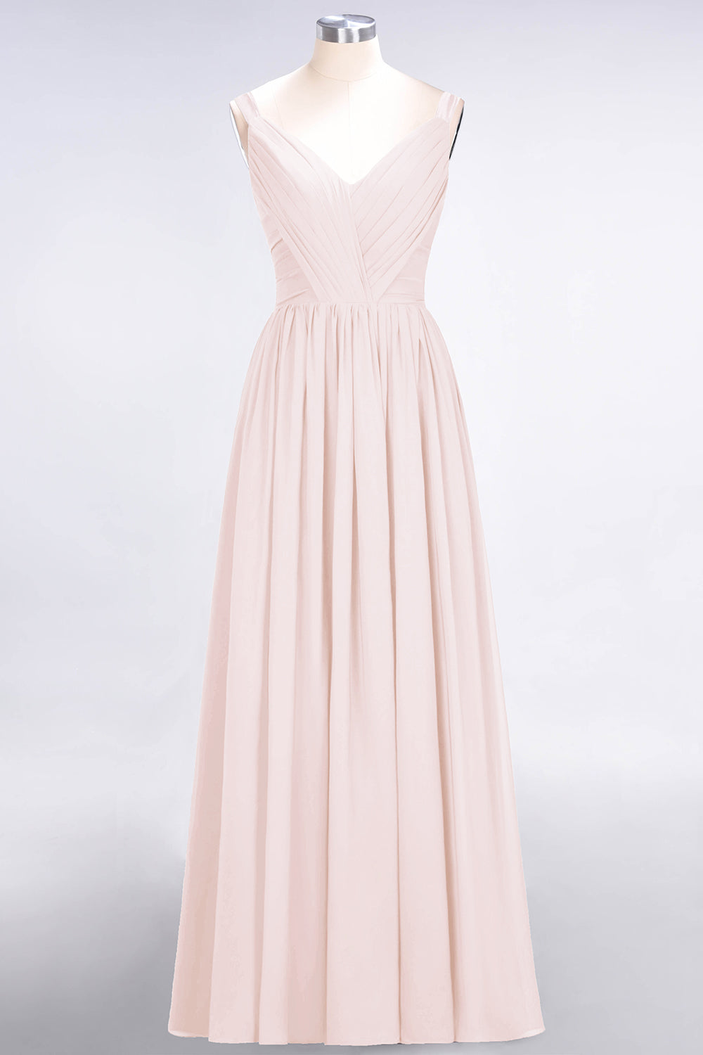 Chic V-Neck Straps Ruffle Burgundy Bridesmaid Dresses with Bow Sash-Babyonlines