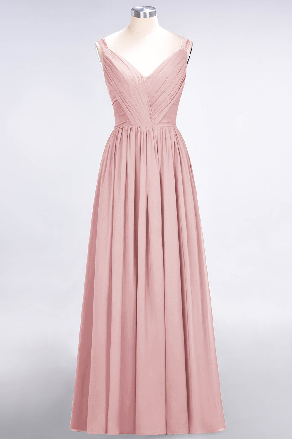 Chic V-Neck Straps Ruffle Burgundy Bridesmaid Dresses with Bow Sash-Babyonlines