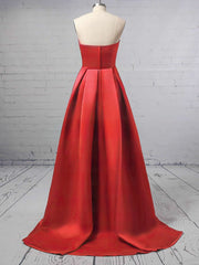 Elegant Satin Ball Gown/Princess Prom Dress with Sweep Train