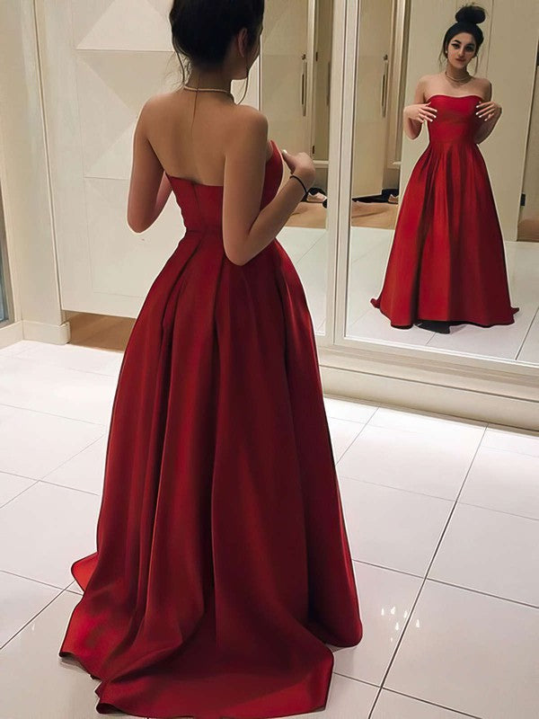 Elegant Satin Ball Gown/Princess Prom Dress with Sweep Train