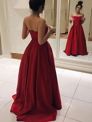 Elegant Satin Ball Gown/Princess Prom Dress with Sweep Train