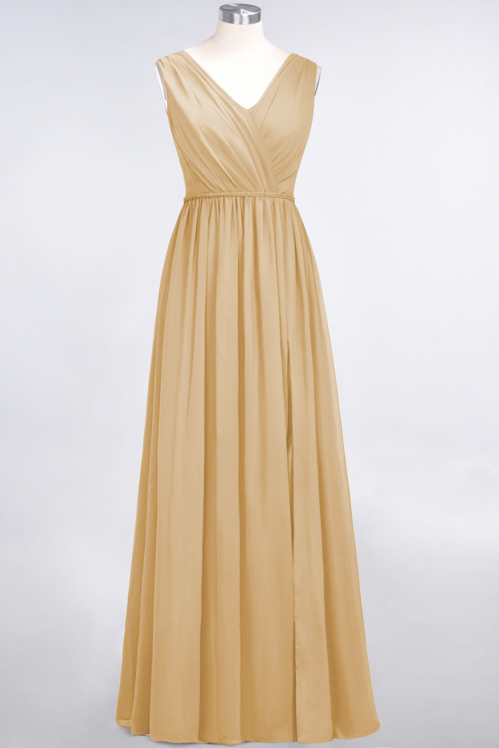 Glamorous TulleV-Neck Ruffle Burgundy Bridesmaid Dress Online-Babyonlines