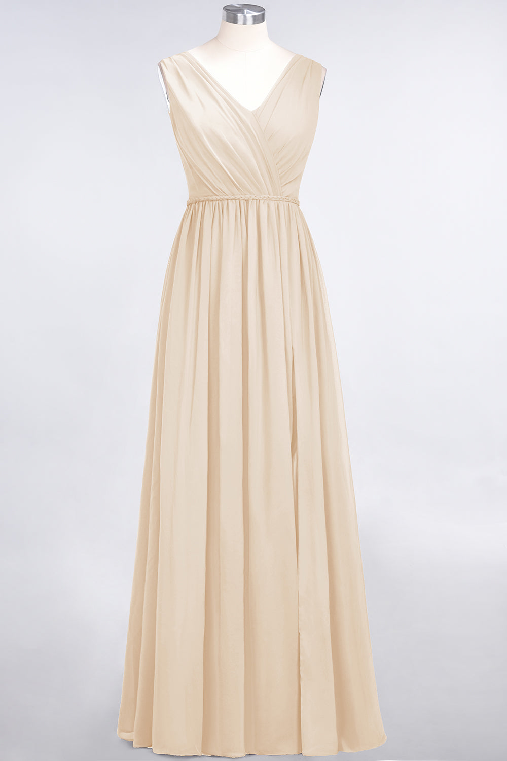 Glamorous TulleV-Neck Ruffle Burgundy Bridesmaid Dress Online-Babyonlines