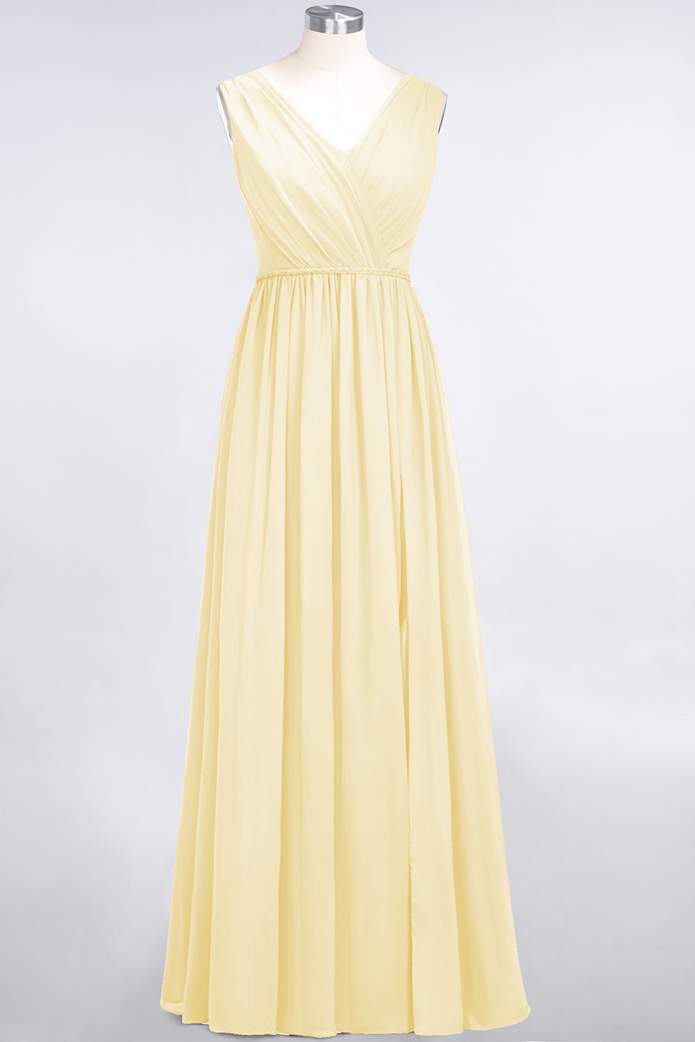 Glamorous TulleV-Neck Ruffle Burgundy Bridesmaid Dress Online-Babyonlines