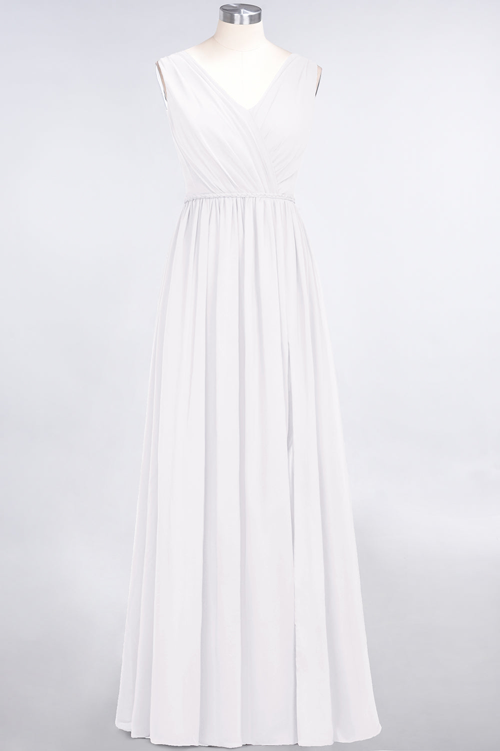 Glamorous TulleV-Neck Ruffle Burgundy Bridesmaid Dress Online-Babyonlines