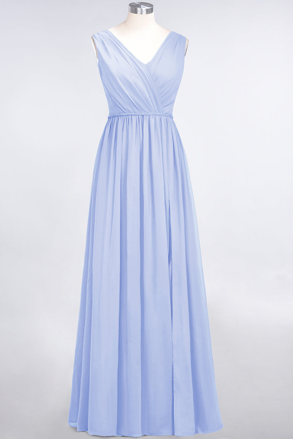 Glamorous TulleV-Neck Ruffle Burgundy Bridesmaid Dress Online-Babyonlines
