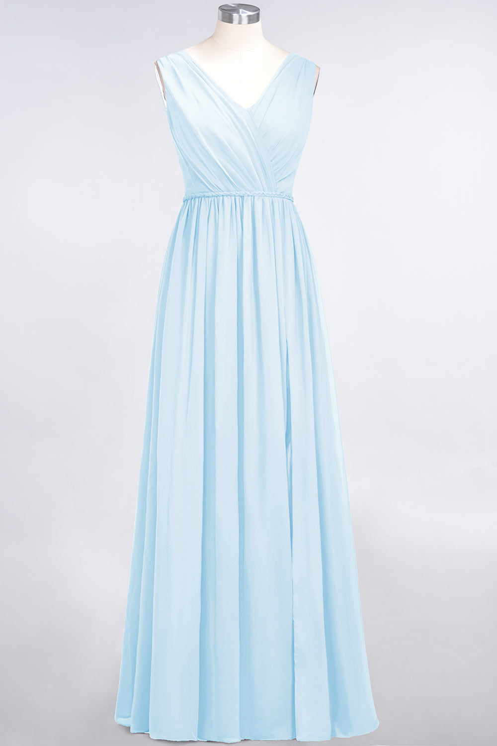 Glamorous TulleV-Neck Ruffle Burgundy Bridesmaid Dress Online-Babyonlines