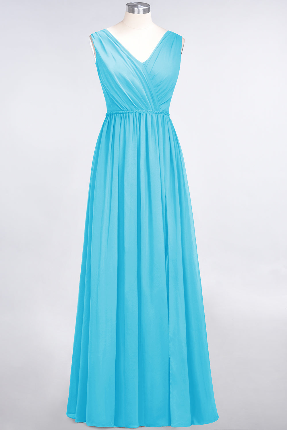 Glamorous TulleV-Neck Ruffle Burgundy Bridesmaid Dress Online-Babyonlines