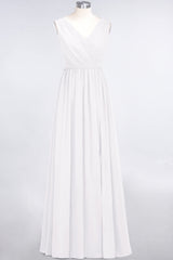 Glamorous TulleV-Neck Ruffle Burgundy Bridesmaid Dress Online-Babyonlines