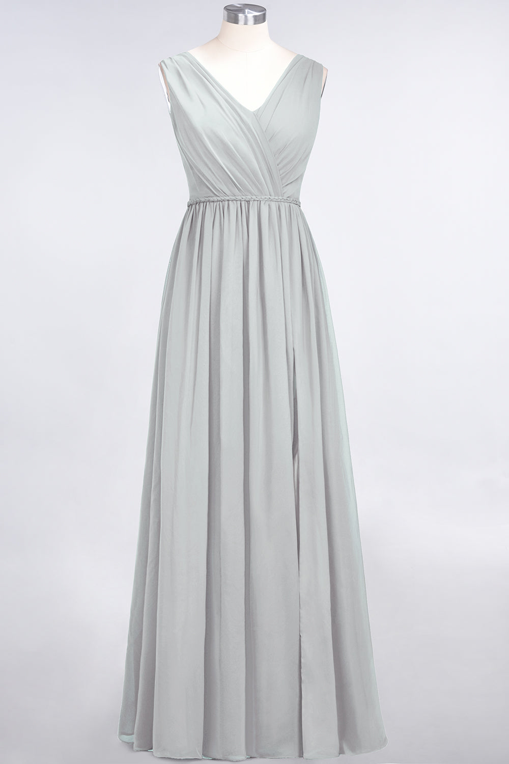 Glamorous TulleV-Neck Ruffle Burgundy Bridesmaid Dress Online-Babyonlines
