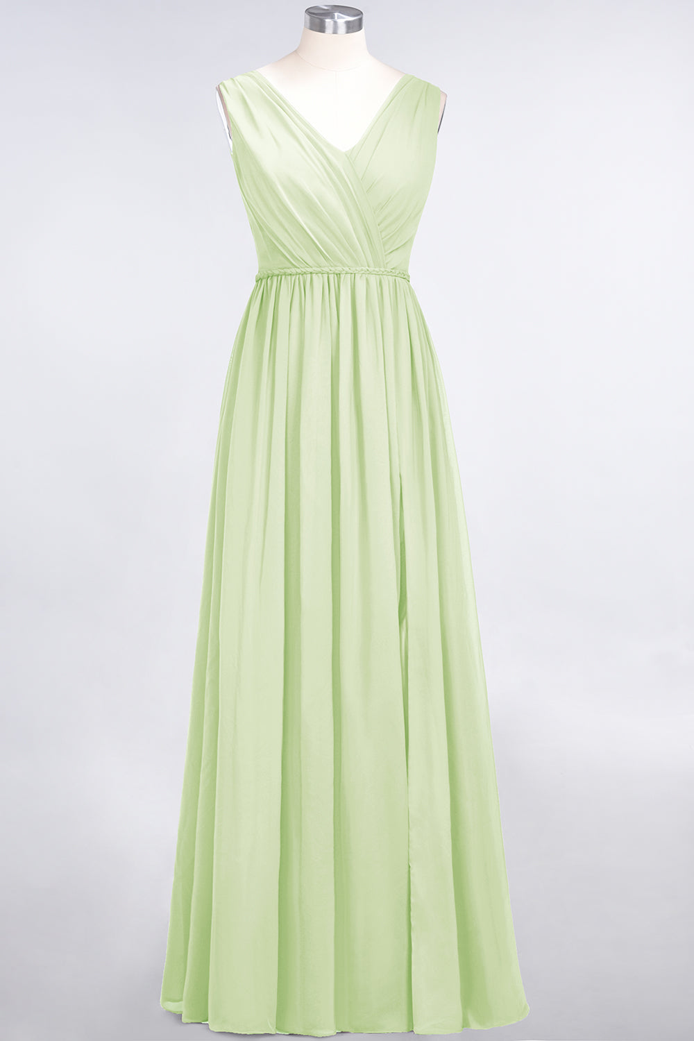 Glamorous TulleV-Neck Ruffle Burgundy Bridesmaid Dress Online-Babyonlines