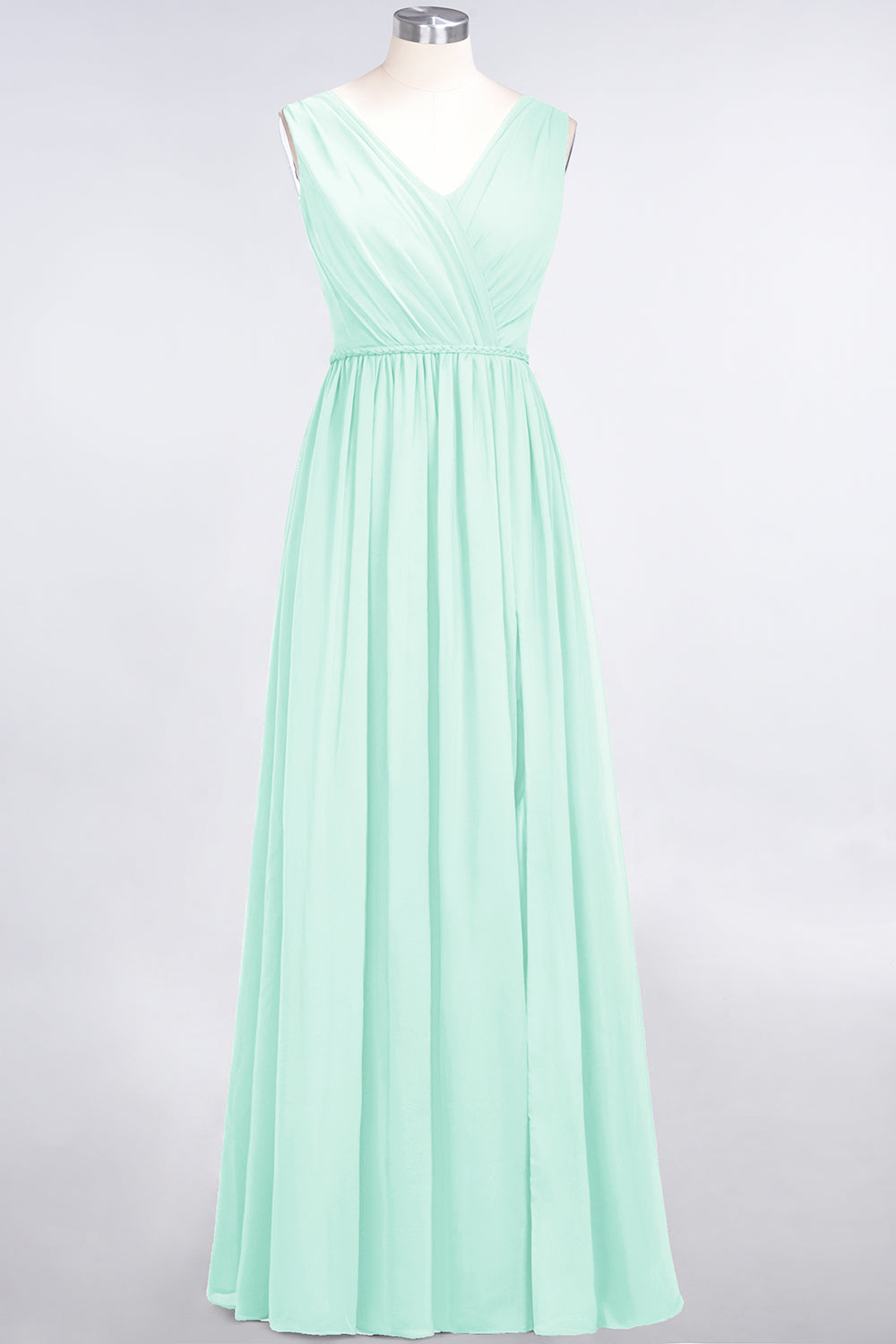 Glamorous TulleV-Neck Ruffle Burgundy Bridesmaid Dress Online-Babyonlines