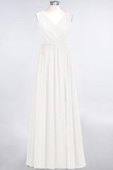 Glamorous TulleV-Neck Ruffle Burgundy Bridesmaid Dress Online-Babyonlines