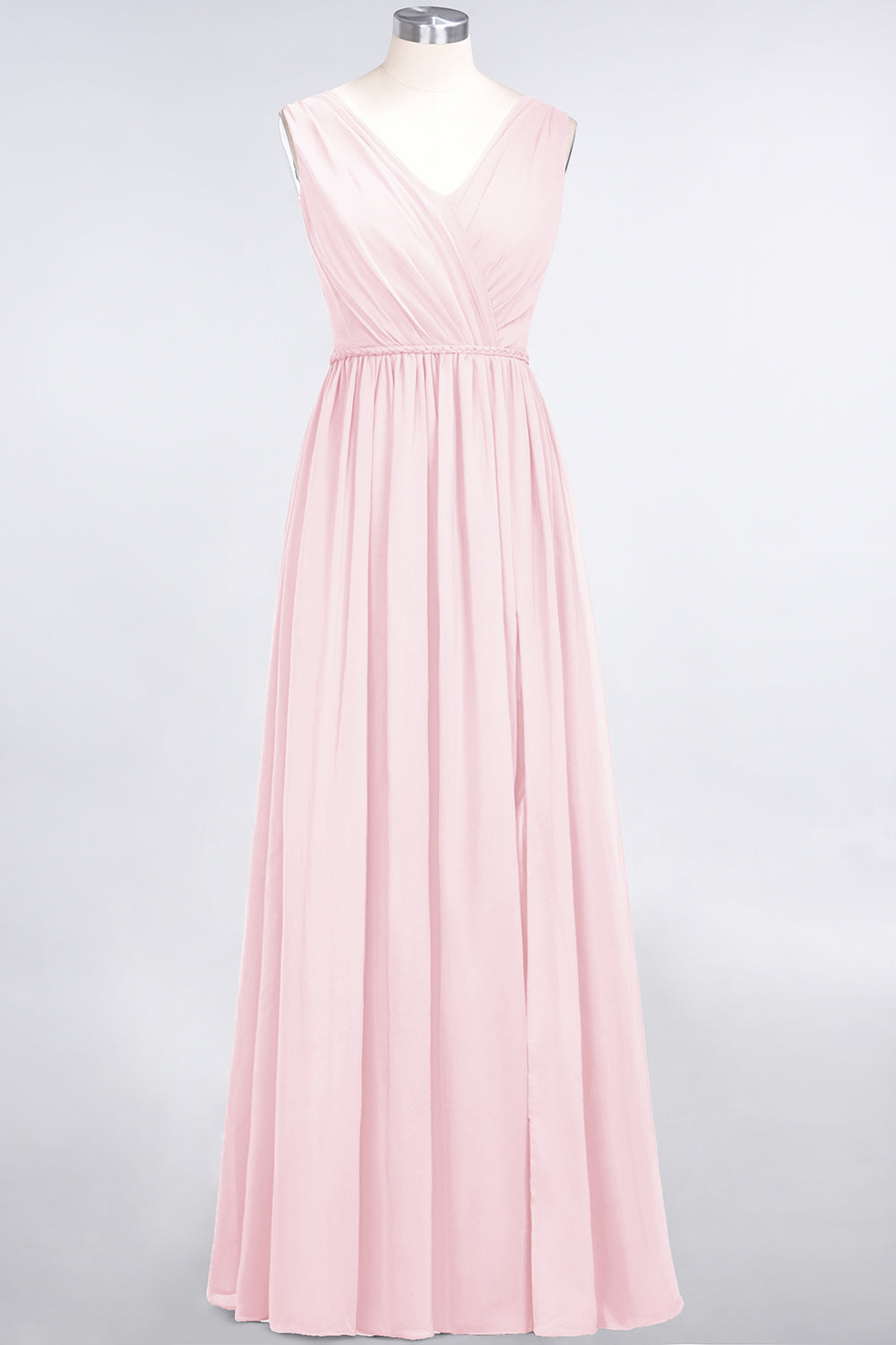 Glamorous TulleV-Neck Ruffle Burgundy Bridesmaid Dress Online-Babyonlines
