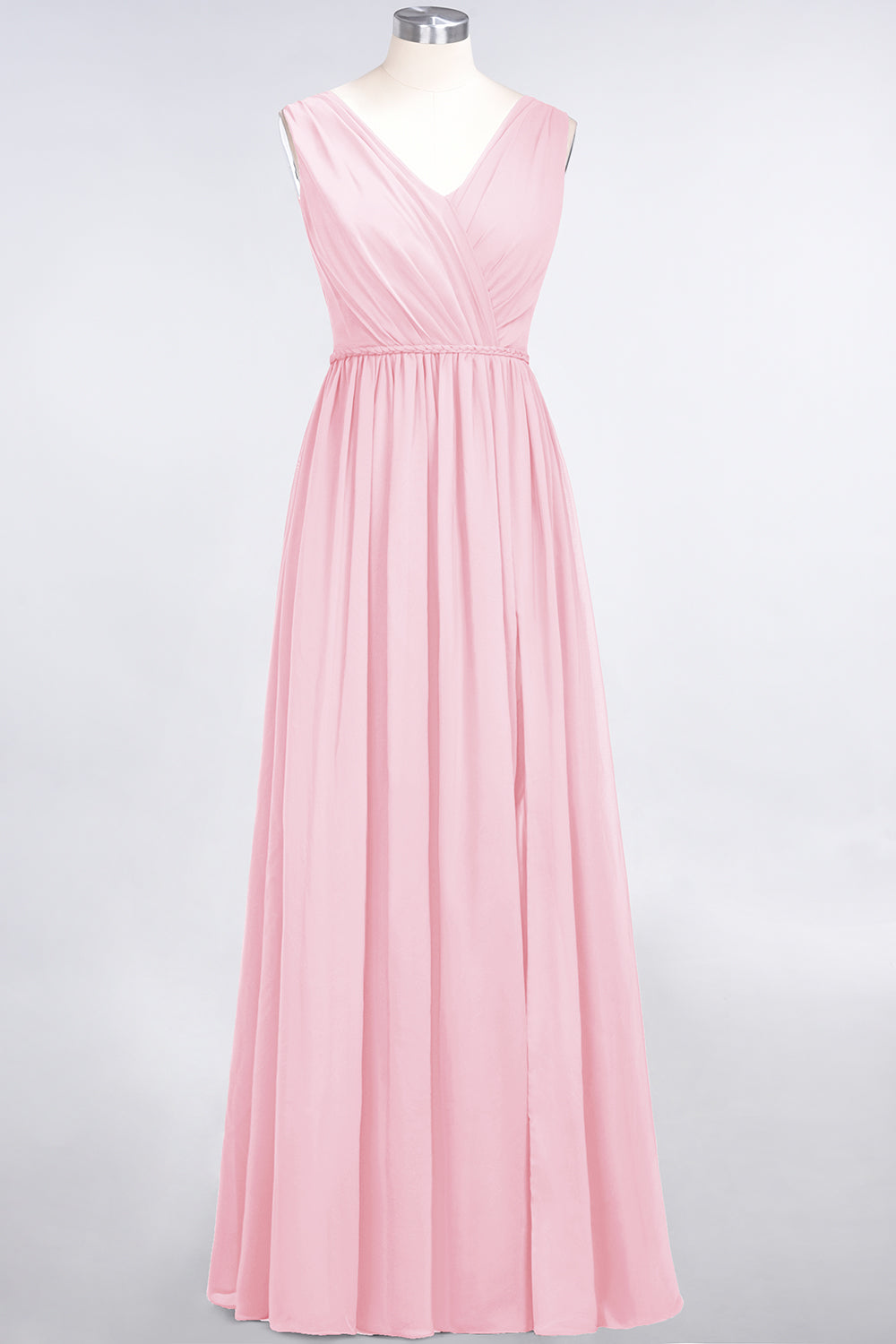 Glamorous TulleV-Neck Ruffle Burgundy Bridesmaid Dress Online-Babyonlines