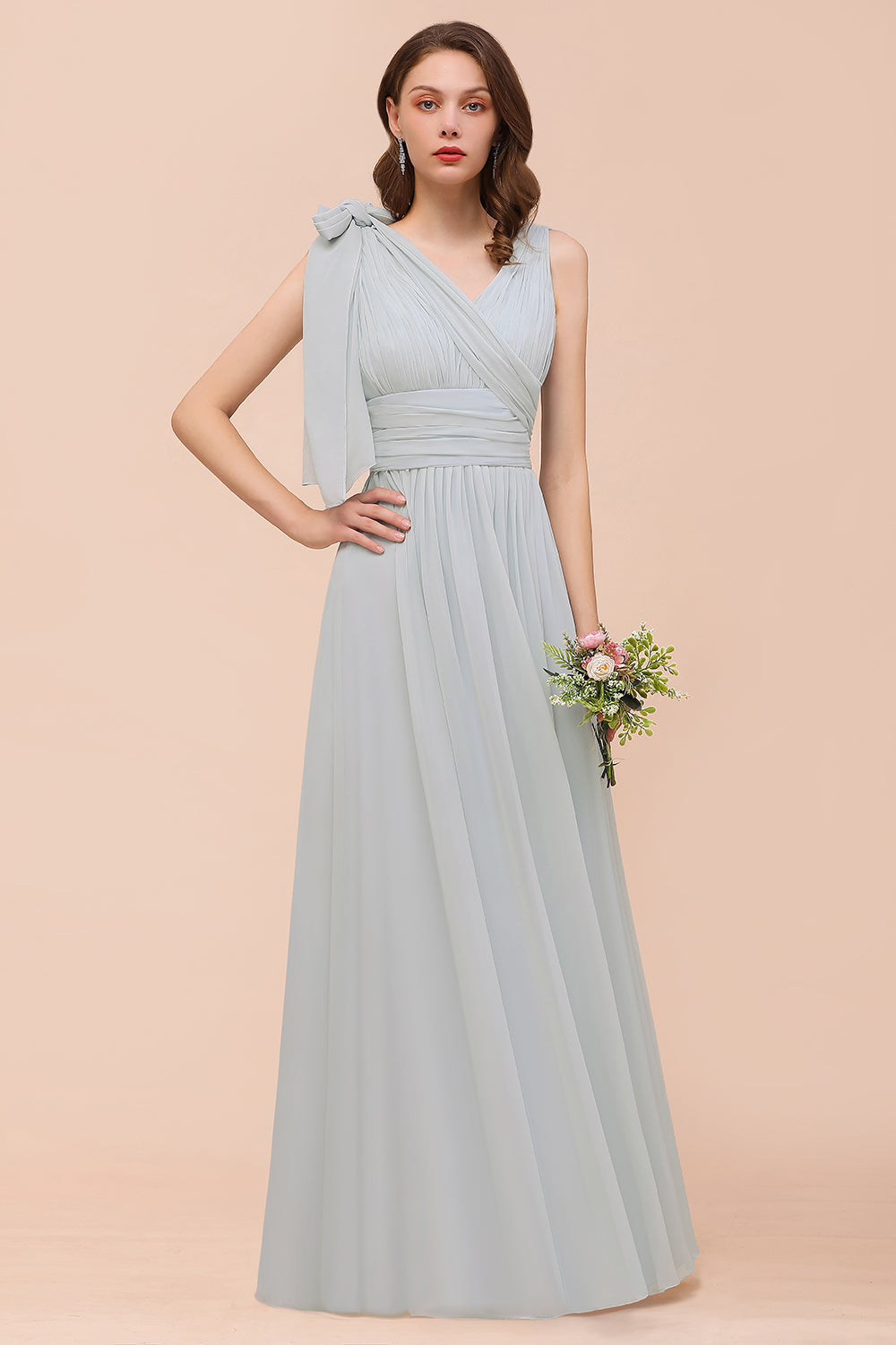Gorgeous Ruffle Convertible Mist Chiffon Bridesmaid Dresses Online-Babyonlines