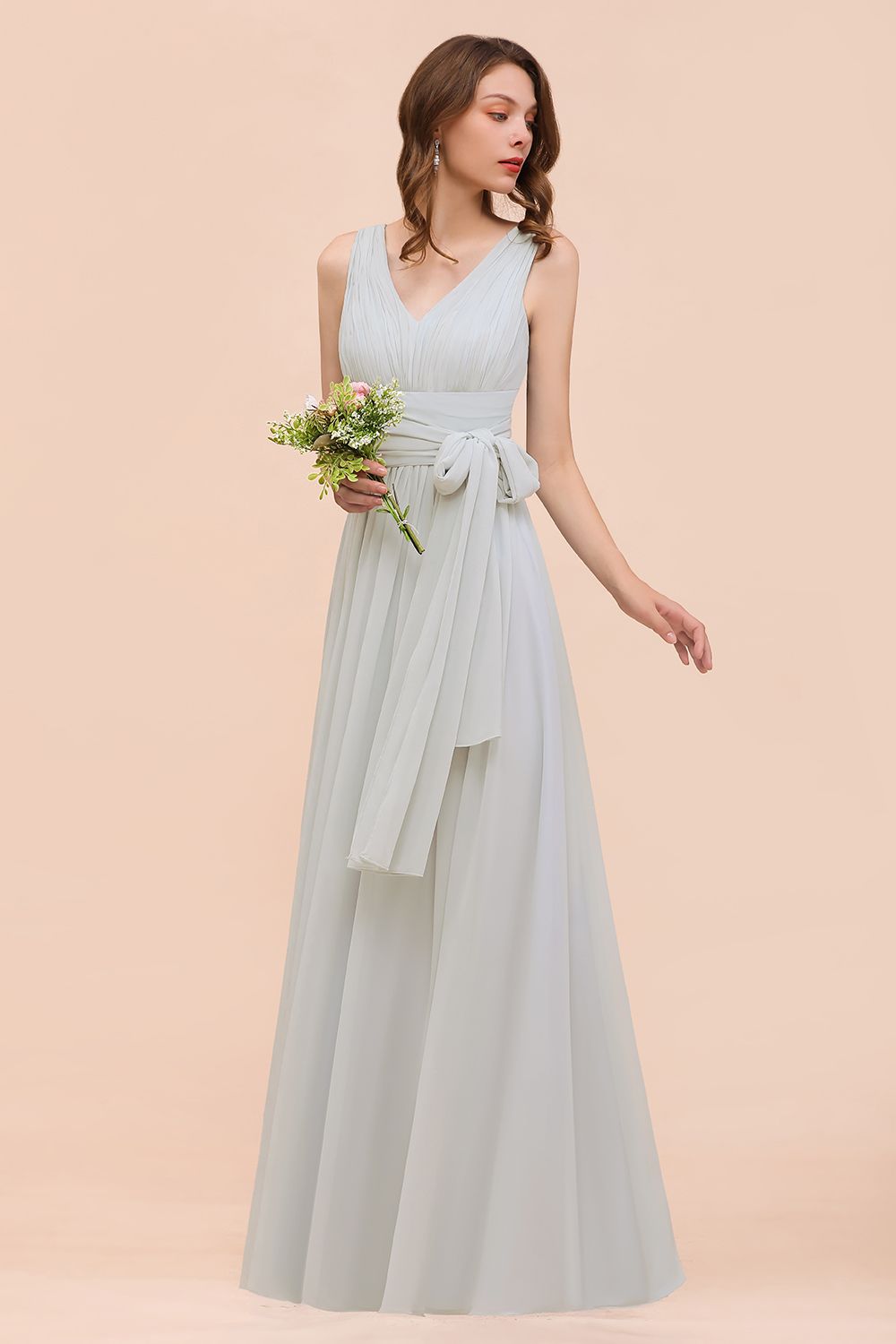 Gorgeous Ruffle Convertible Mist Chiffon Bridesmaid Dresses Online-Babyonlines