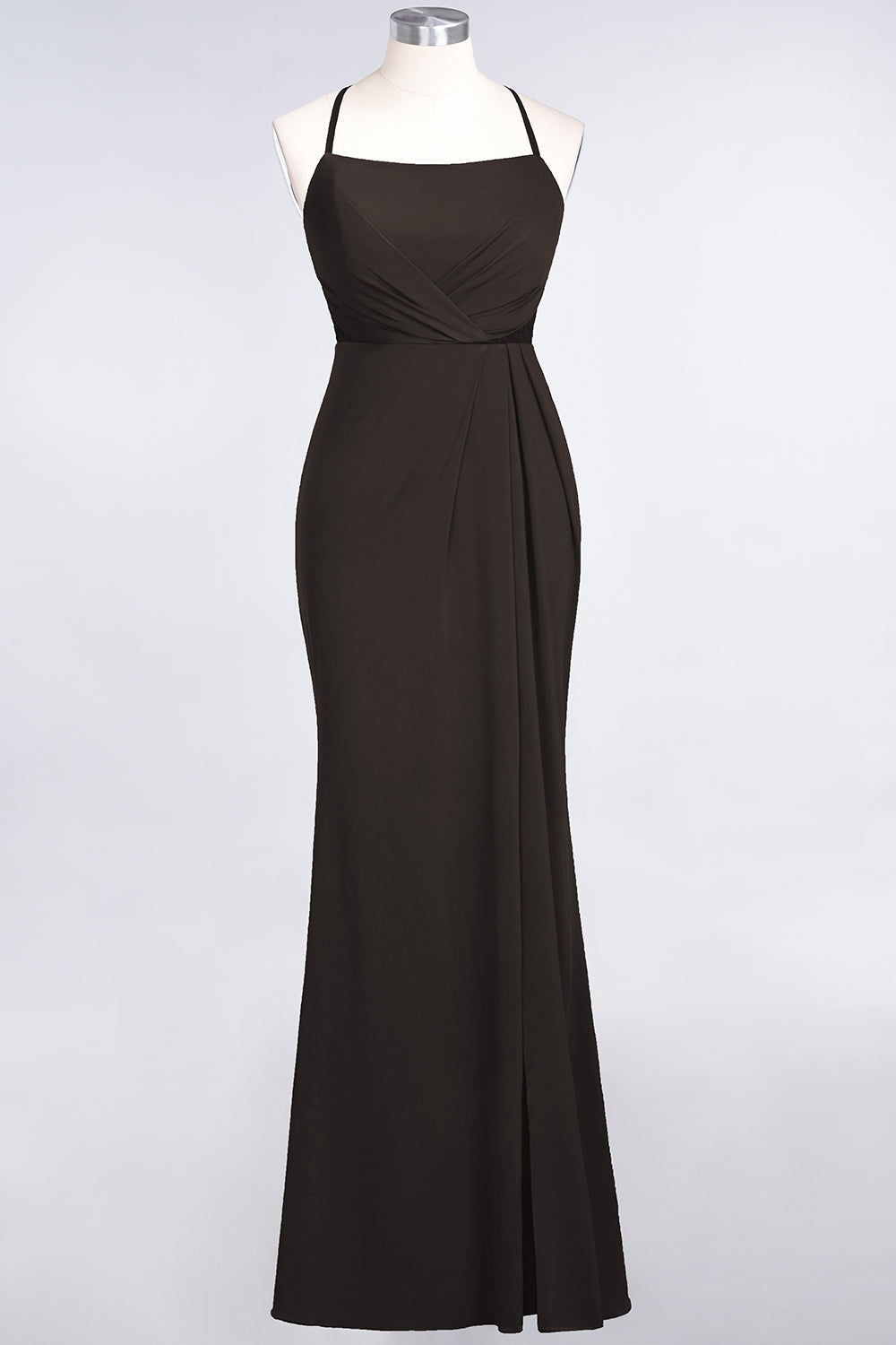 Mermaid Spandex Spaghetti Straps Ruffle Lace Bridesmaid Dress-Babyonlines