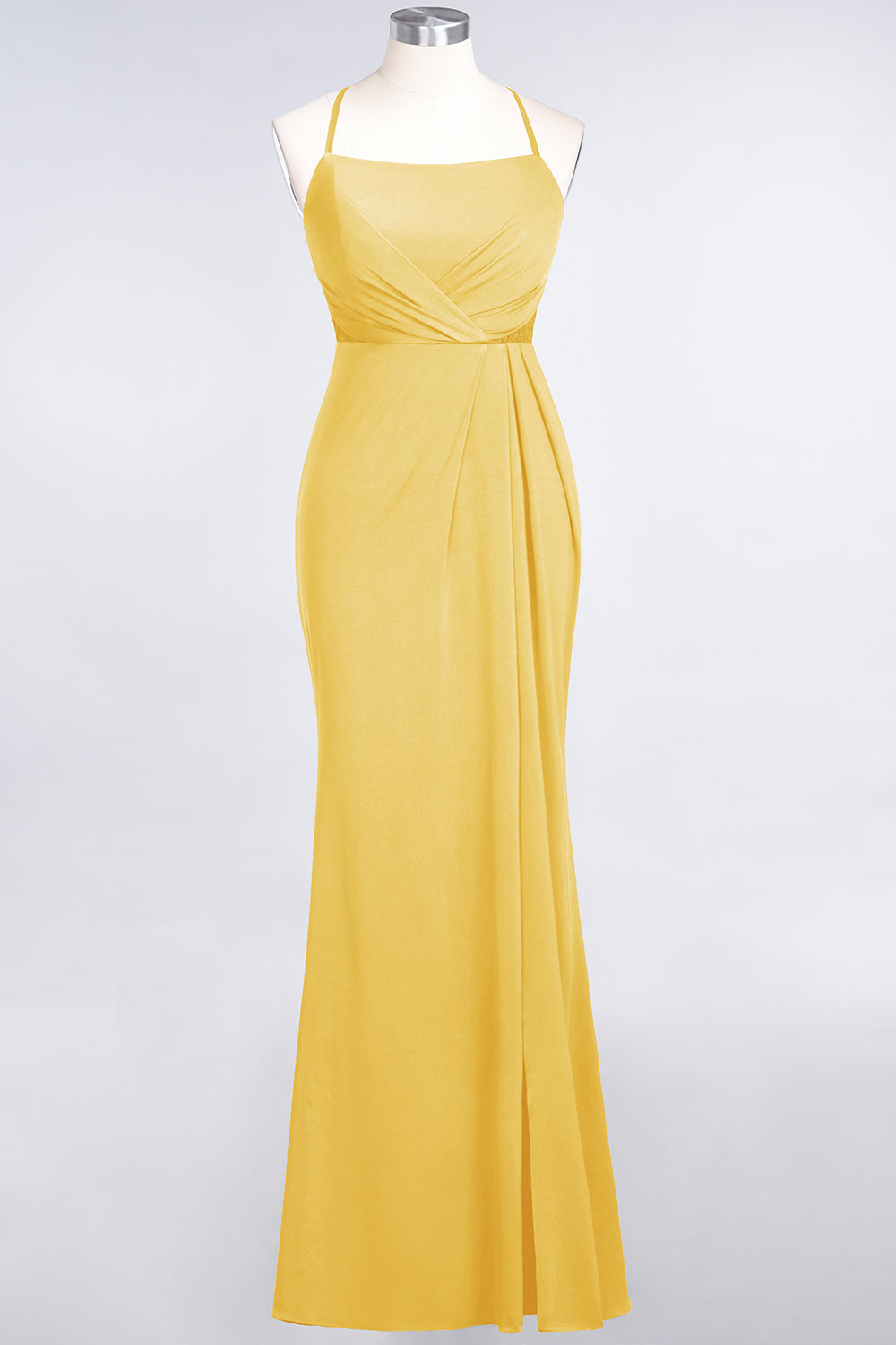Mermaid Spandex Spaghetti Straps Ruffle Lace Bridesmaid Dress-Babyonlines