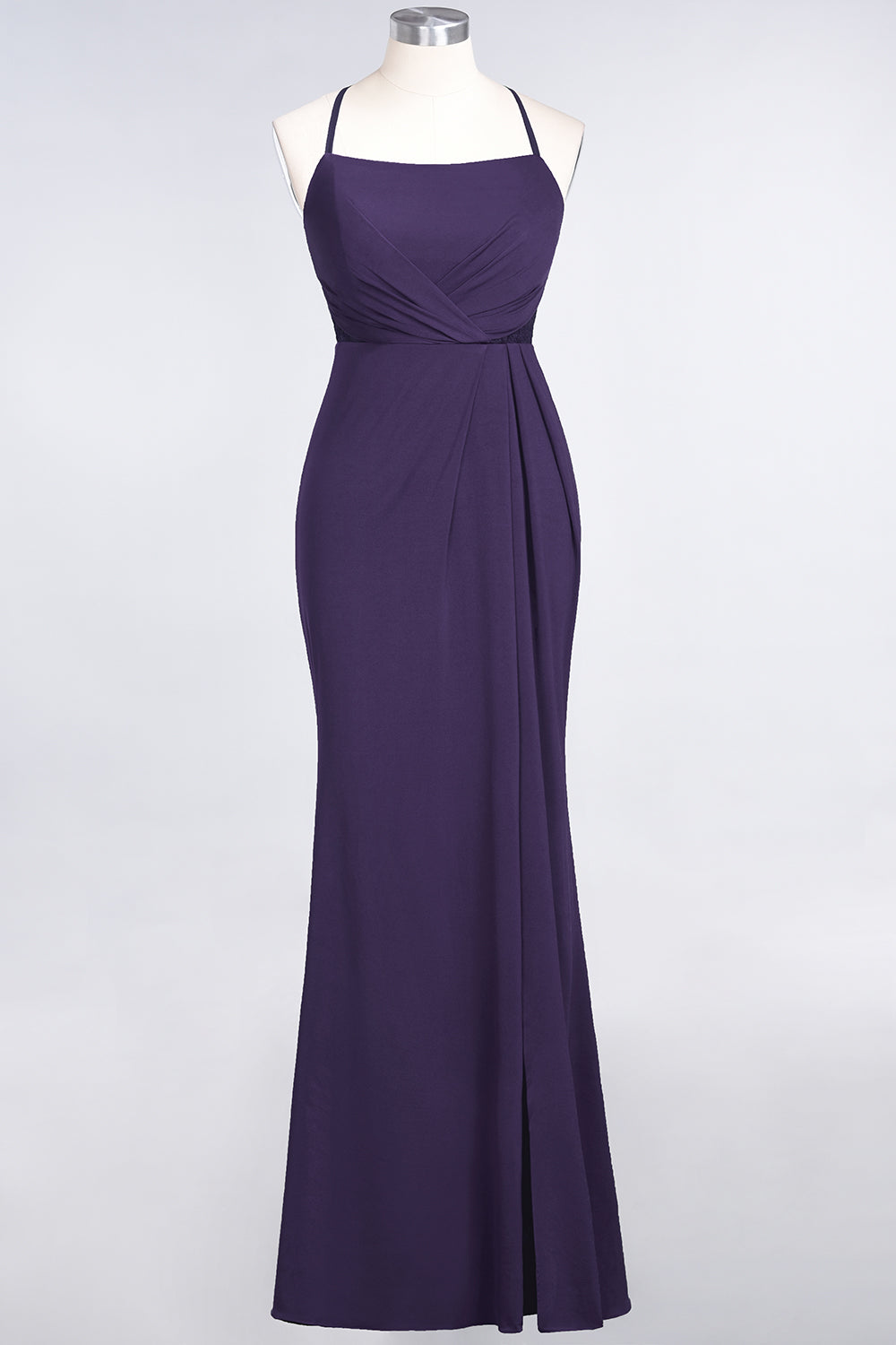 Mermaid Spandex Spaghetti Straps Ruffle Lace Bridesmaid Dress-Babyonlines