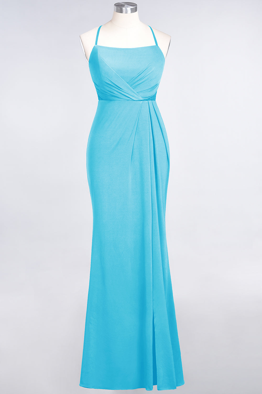 Mermaid Spandex Spaghetti Straps Ruffle Lace Bridesmaid Dress-Babyonlines