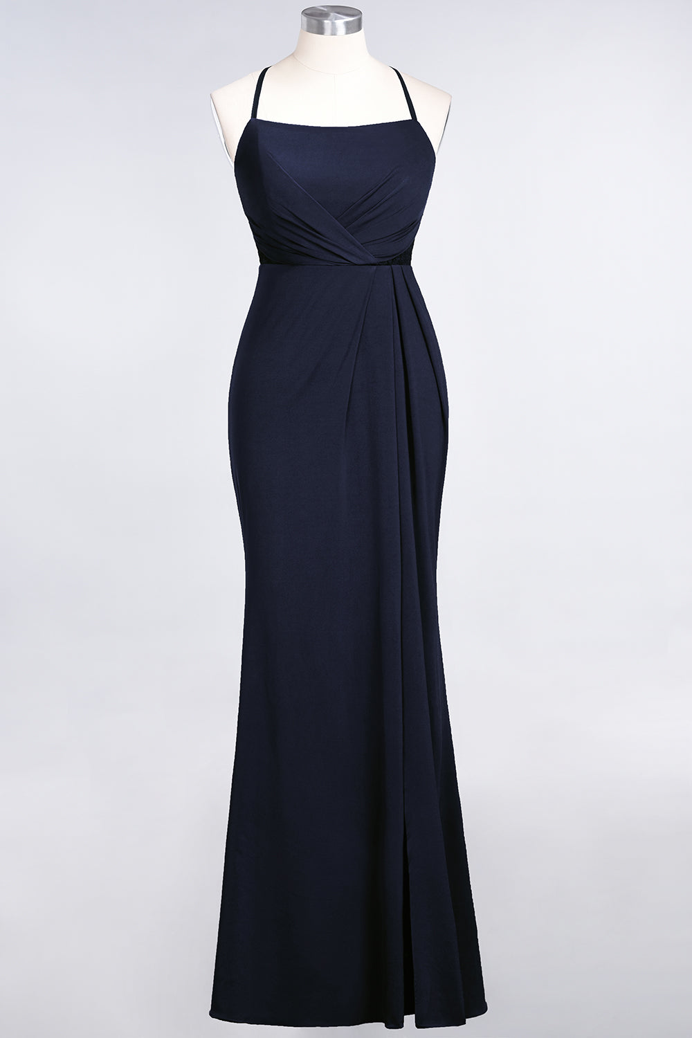 Mermaid Spandex Spaghetti Straps Ruffle Lace Bridesmaid Dress-Babyonlines